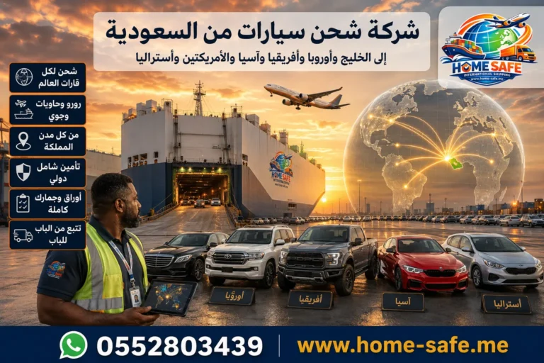 شركة شحن سيارات من السعودية | هوم سيف – الى الخليج وأوروبا وأفريقيا وآسيا والأمريكتين وأستراليا