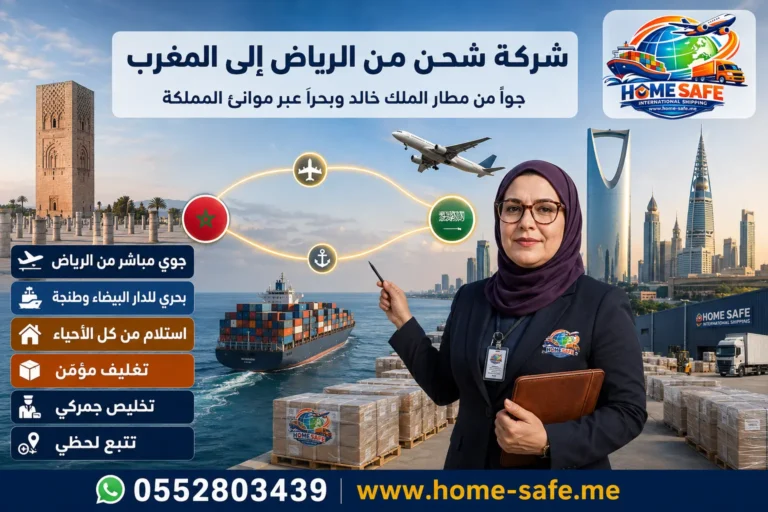 شركة شحن من الرياض الى المغرب | هوم سيف – عفش وسيارات وطرود من الباب للباب
