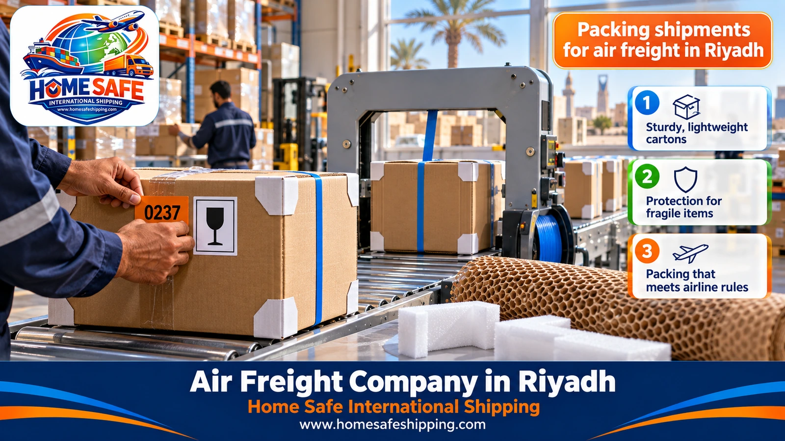 Packing shipments for air freight in Riyadh