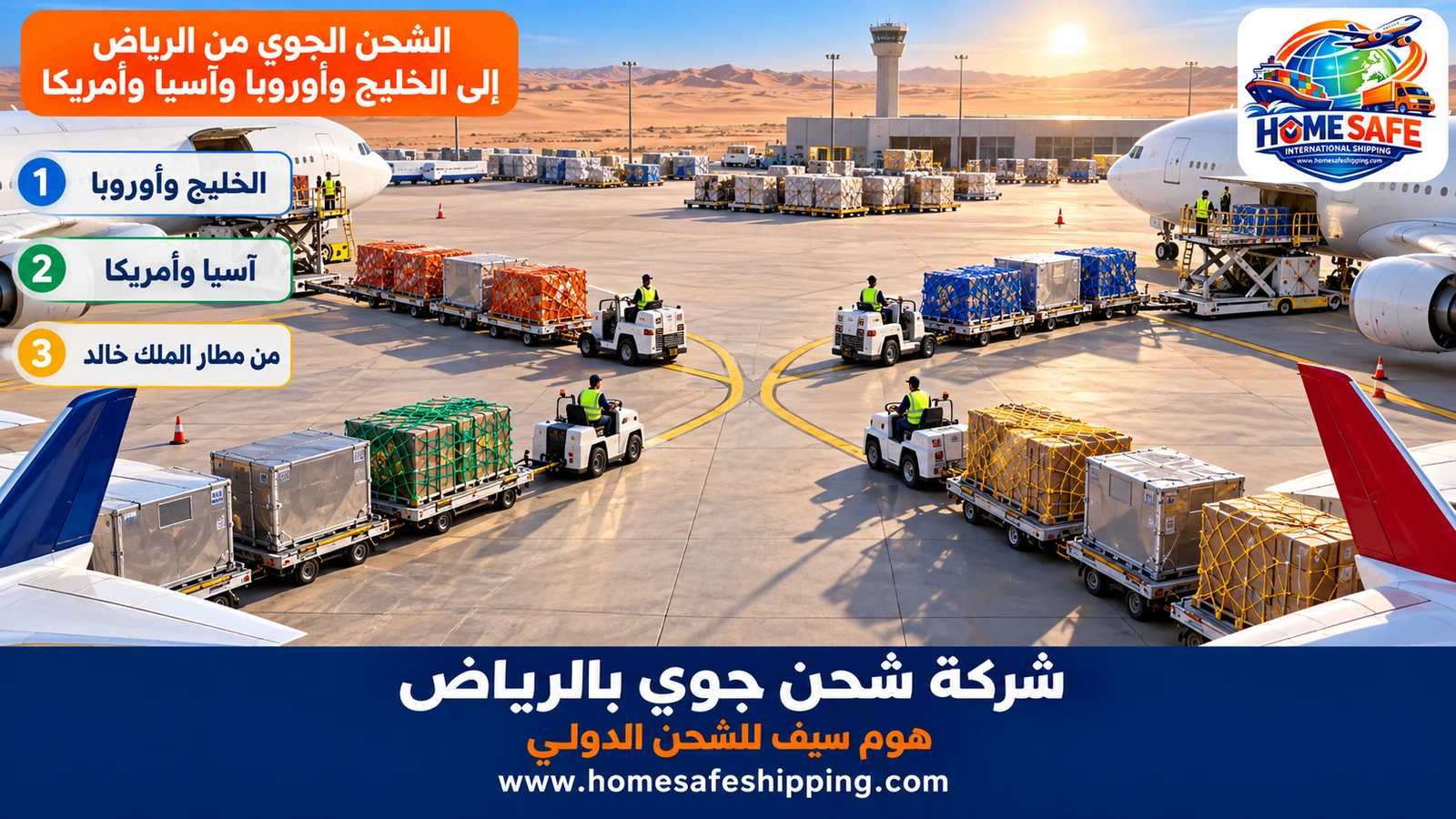 الشحن الجوي من الرياض إلى الخليج وأوروبا وآسيا وأمريكا