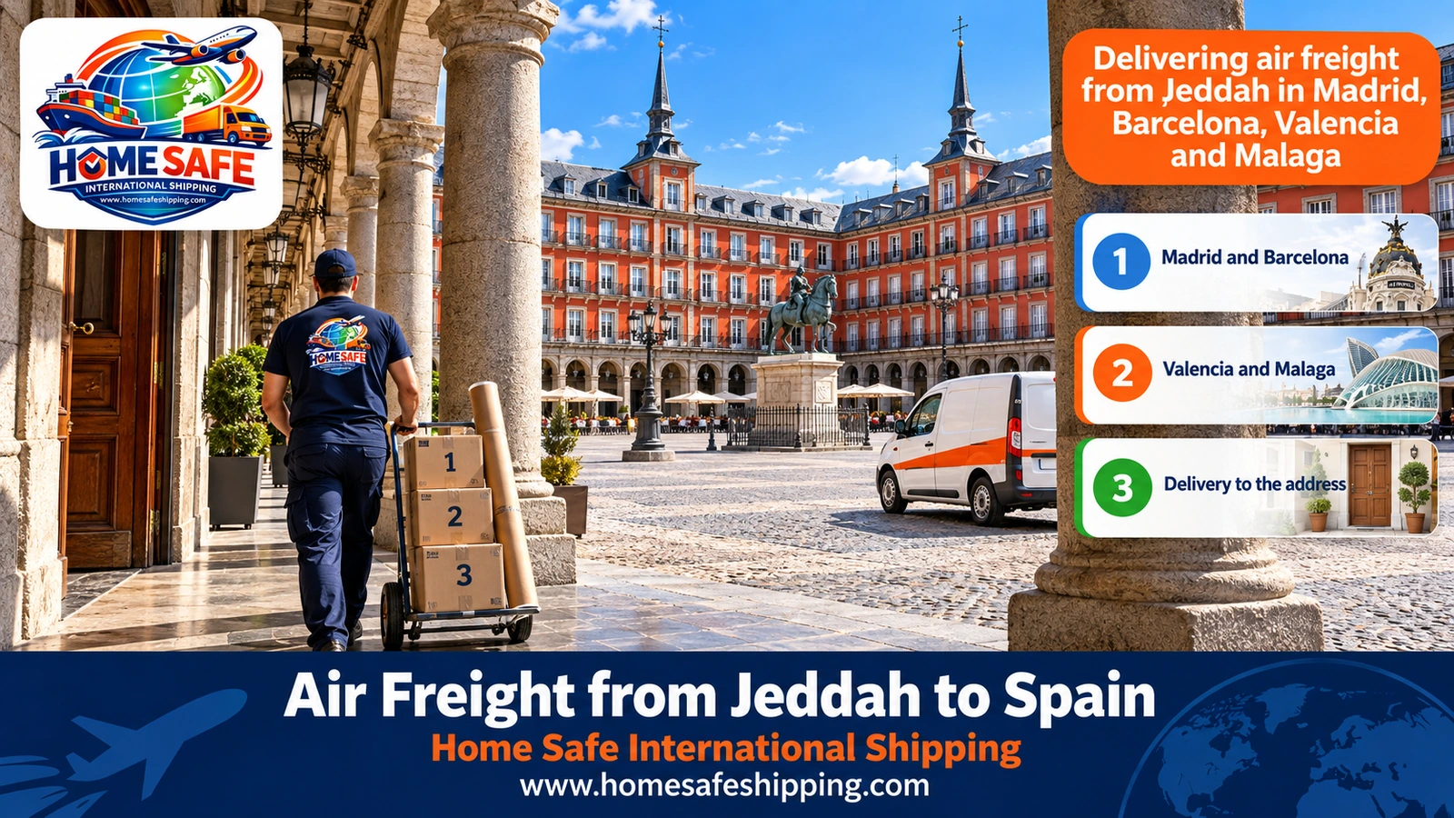 Delivering air freight from Jeddah in Madrid, Barcelona, Valencia and Malaga