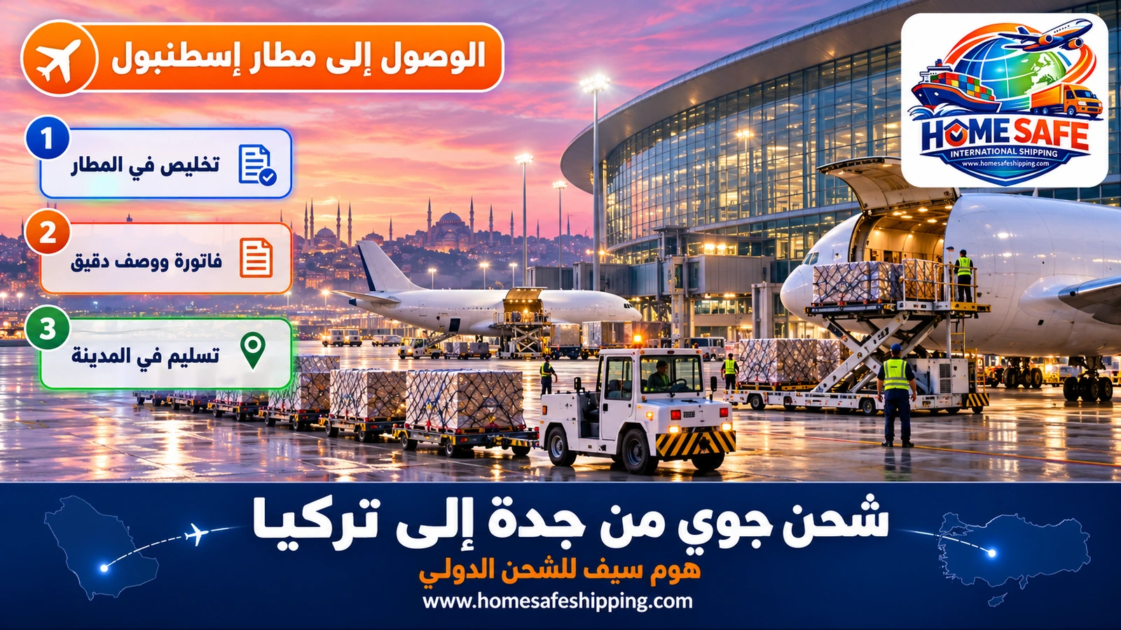وصول الشحنات الجوية إلى مطار إسطنبول