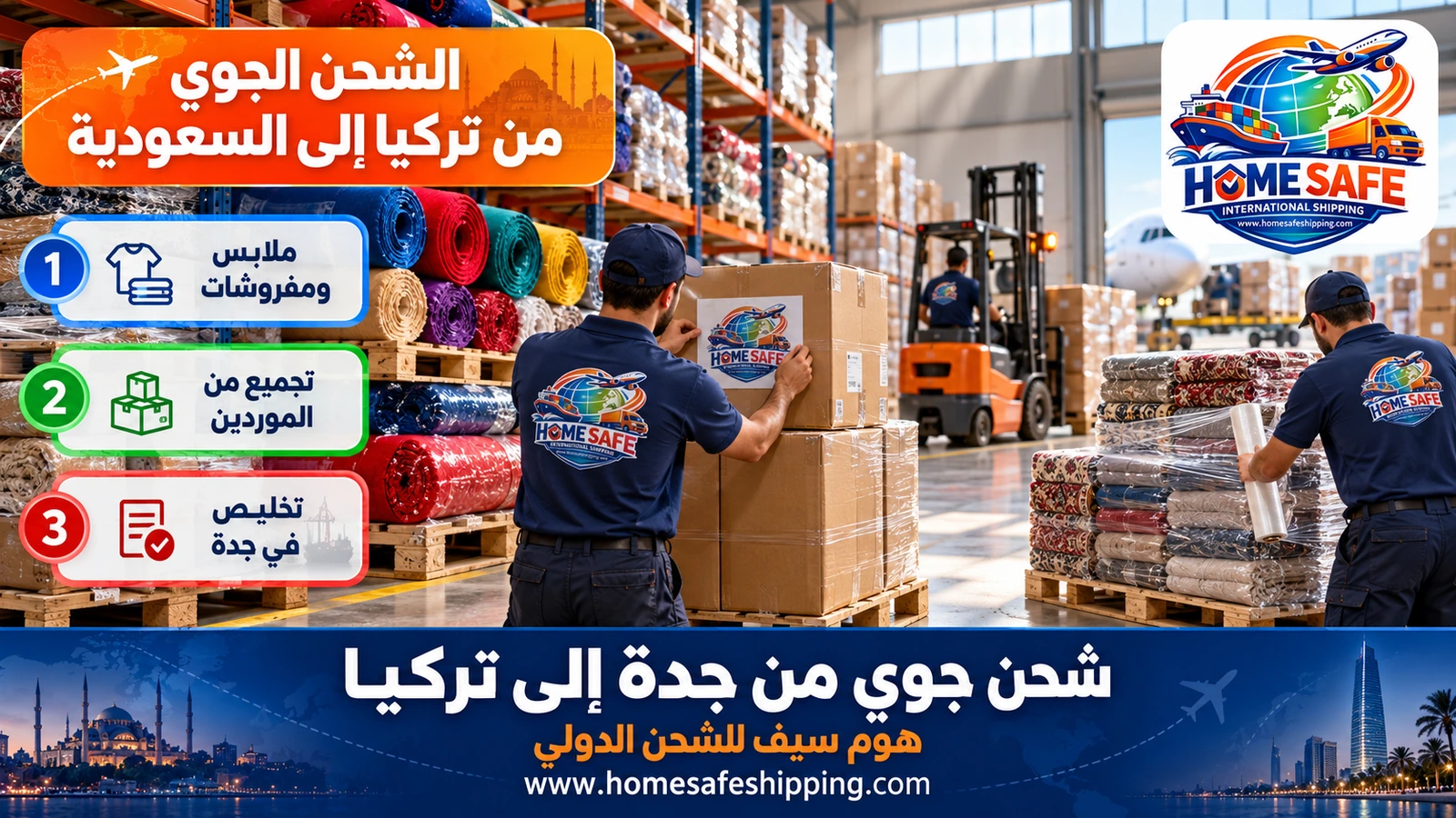 الشحن الجوي من تركيا إلى السعودية