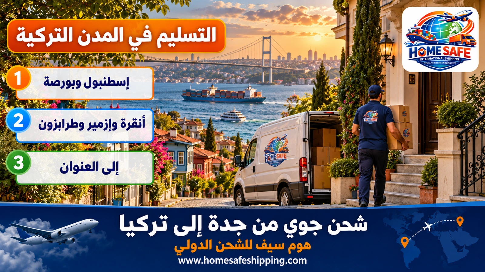 تسليم الشحنات الجوية في إسطنبول والمدن التركية