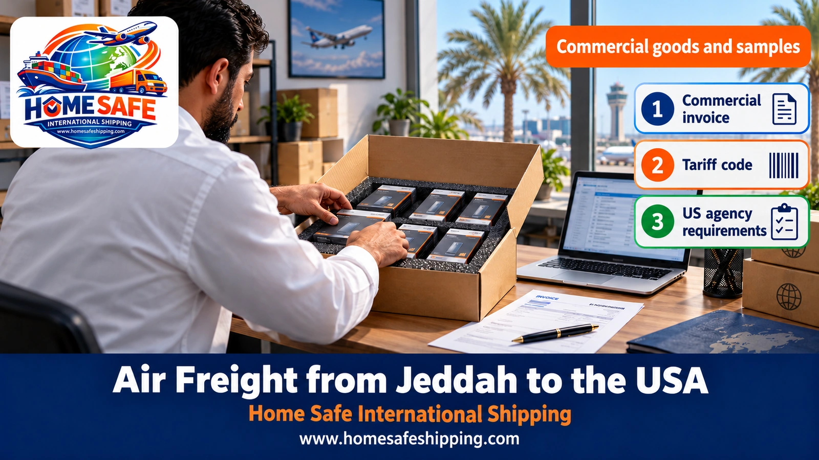 Shipping commercial goods and samples by air to the USA