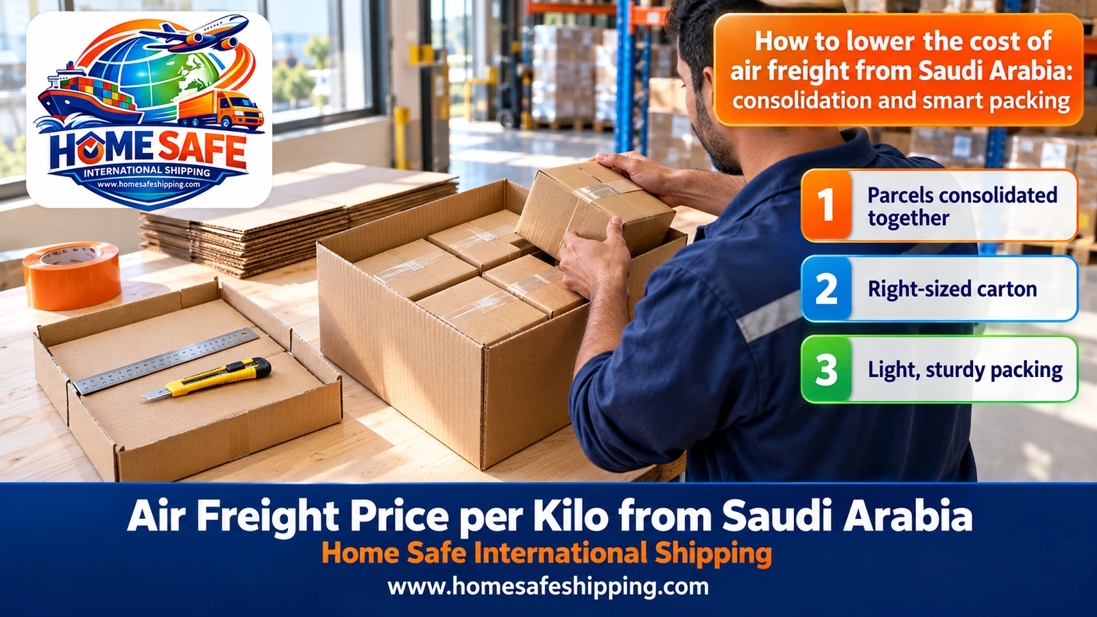 How to lower the cost of air freight from Saudi Arabia: consolidation and smart packing