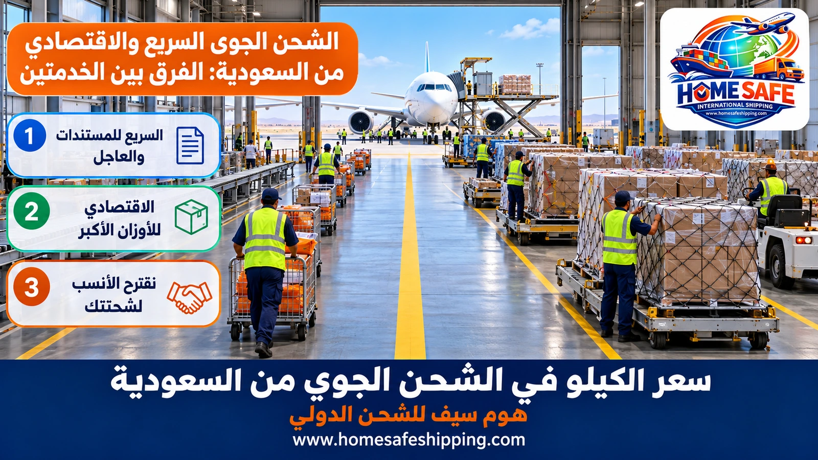الشحن الجوي السريع والاقتصادي من السعودية: الفرق بين الخدمتين
