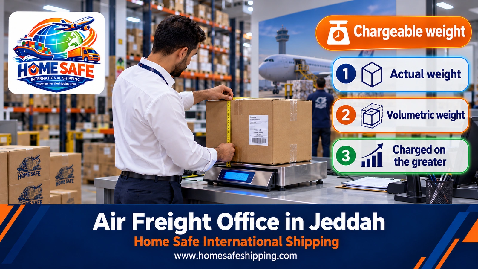 Working out chargeable weight for air freight from Jeddah
