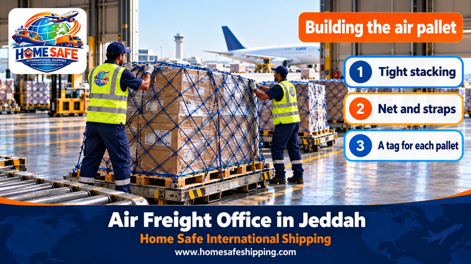 Building air freight pallets in Jeddah