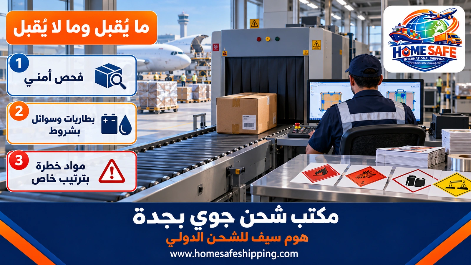 فحص البضائع قبل الشحن الجوي من جدة