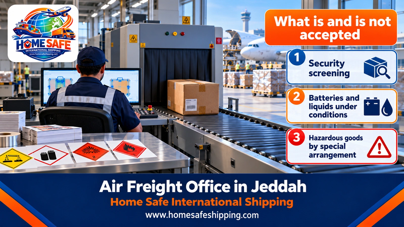 Screening goods before air freight from Jeddah