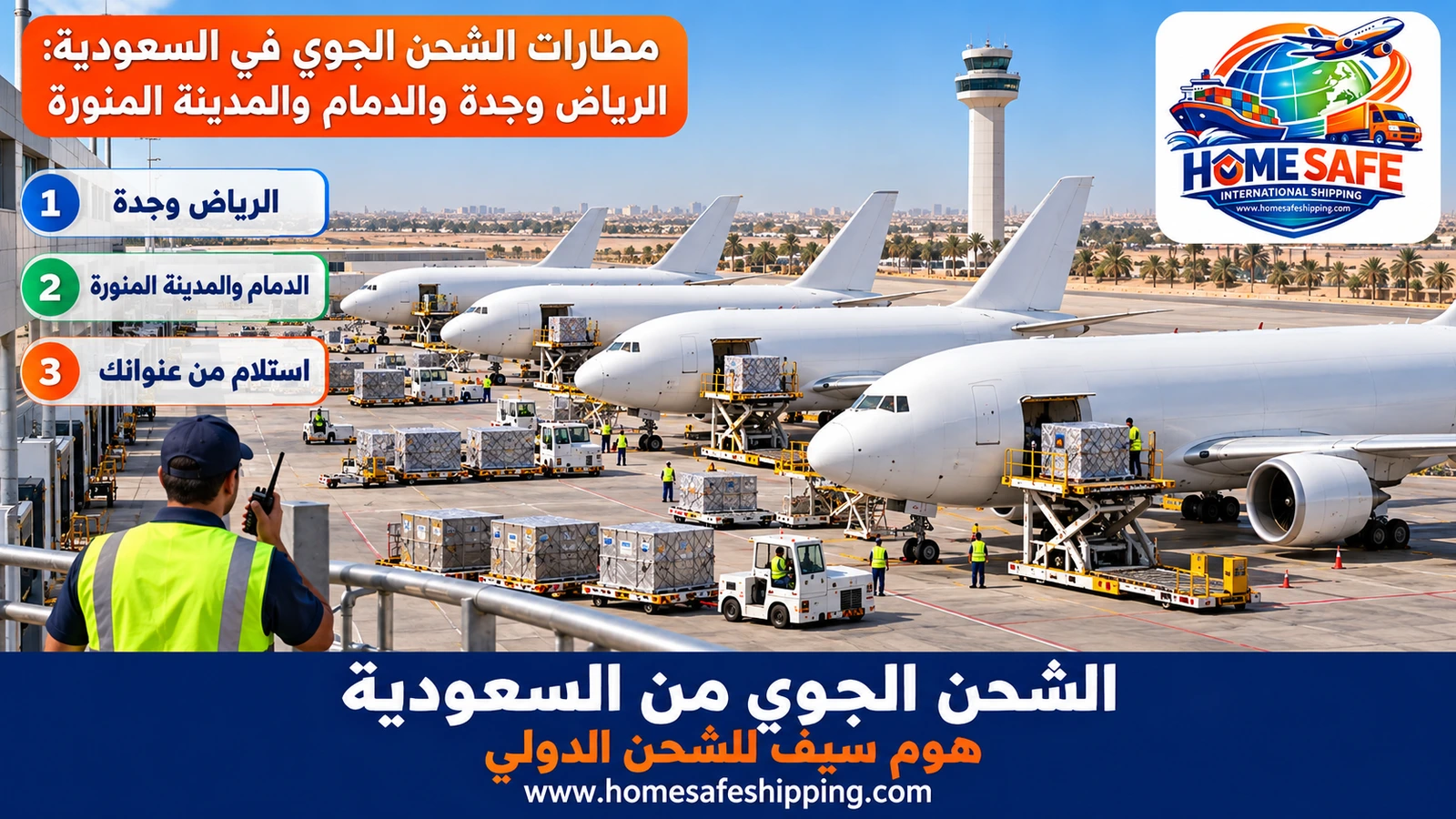 مطارات الشحن الجوي في السعودية: الرياض وجدة والدمام والمدينة المنورة