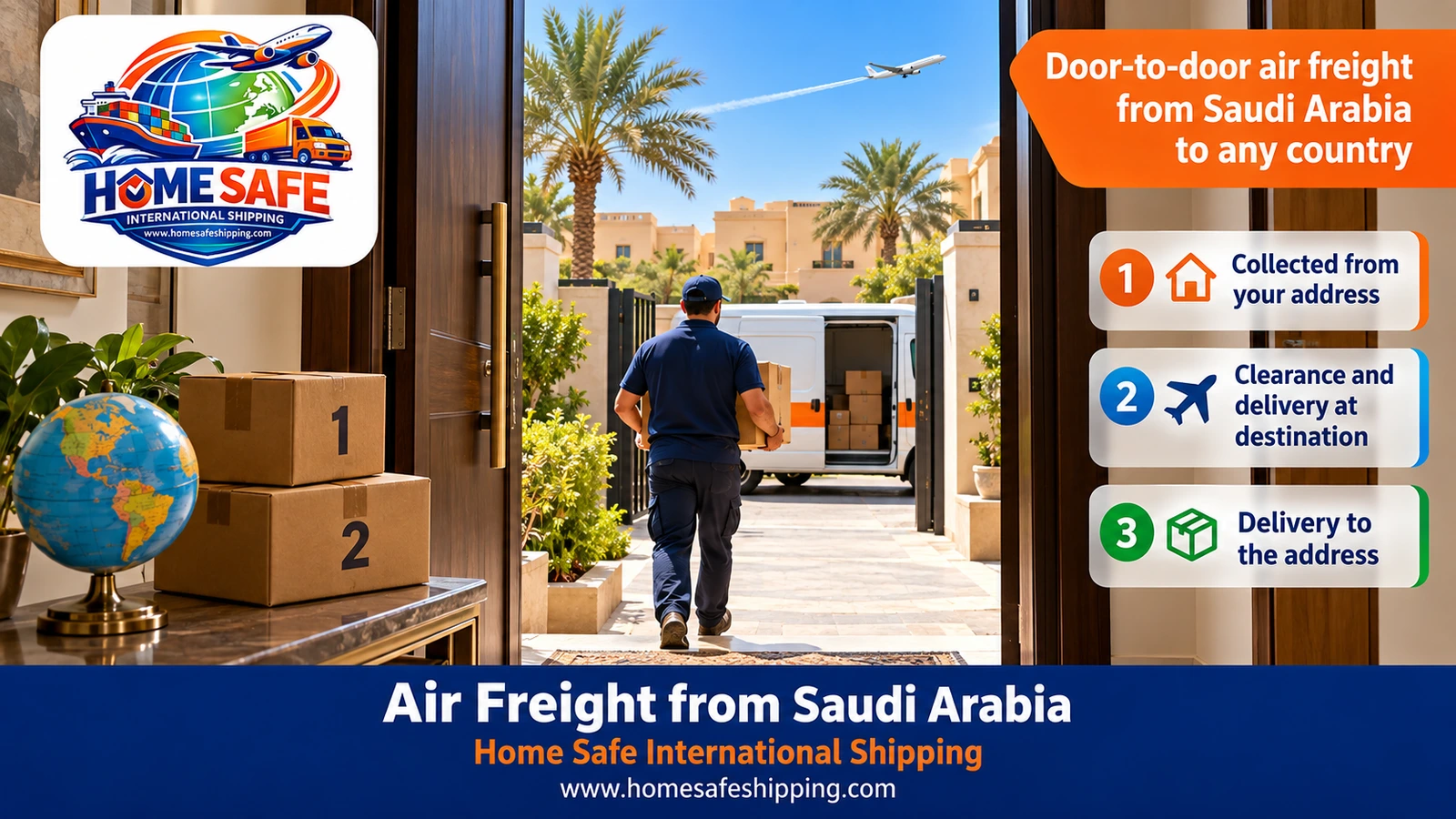 Door-to-door air freight from Saudi Arabia to any country