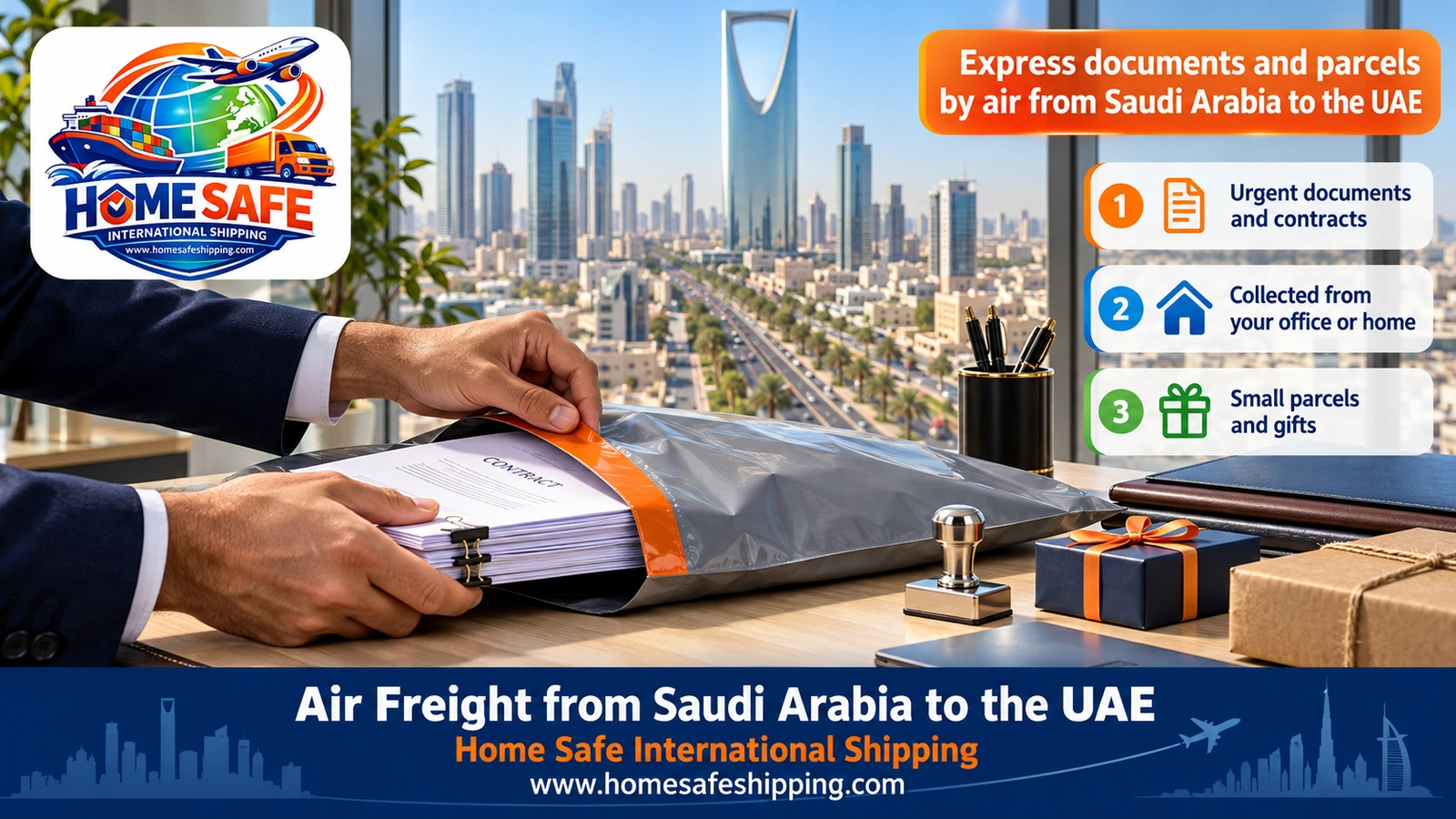 Express documents and parcels by air from Saudi Arabia to the UAE