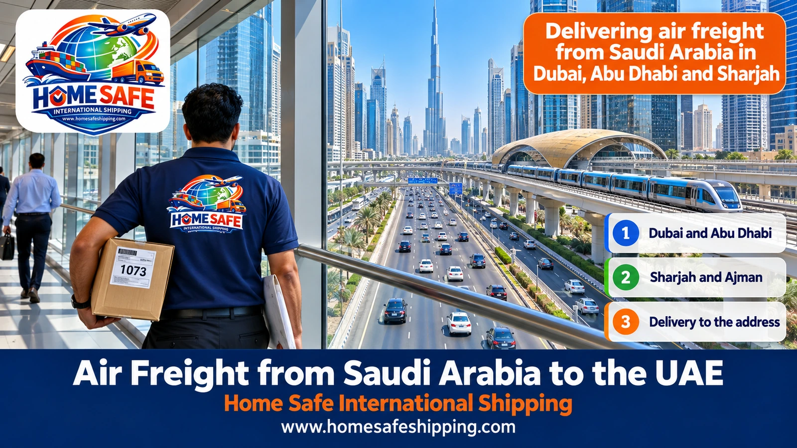Delivering air freight from Saudi Arabia in Dubai, Abu Dhabi and Sharjah
