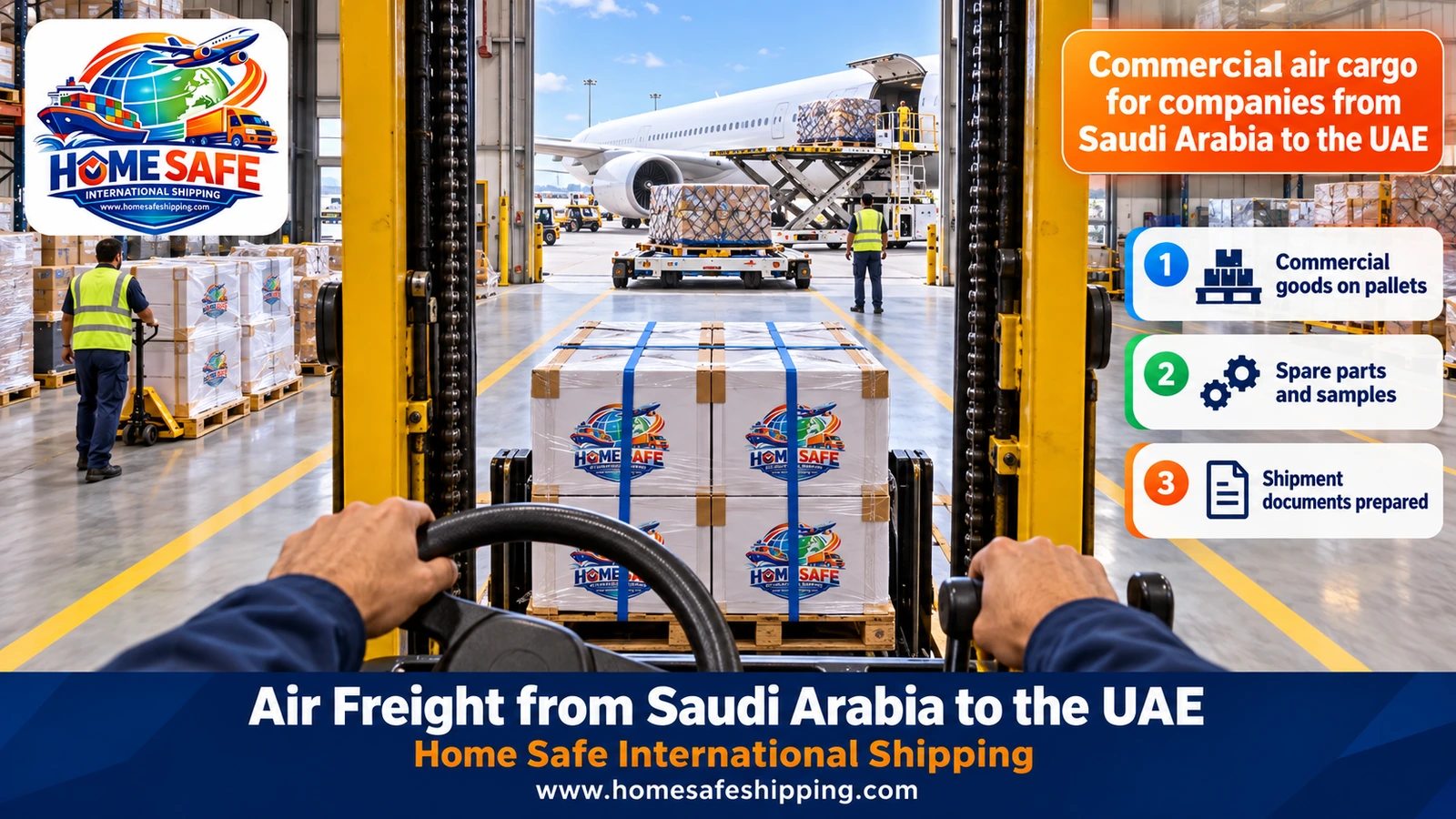 Commercial air cargo for companies from Saudi Arabia to the UAE