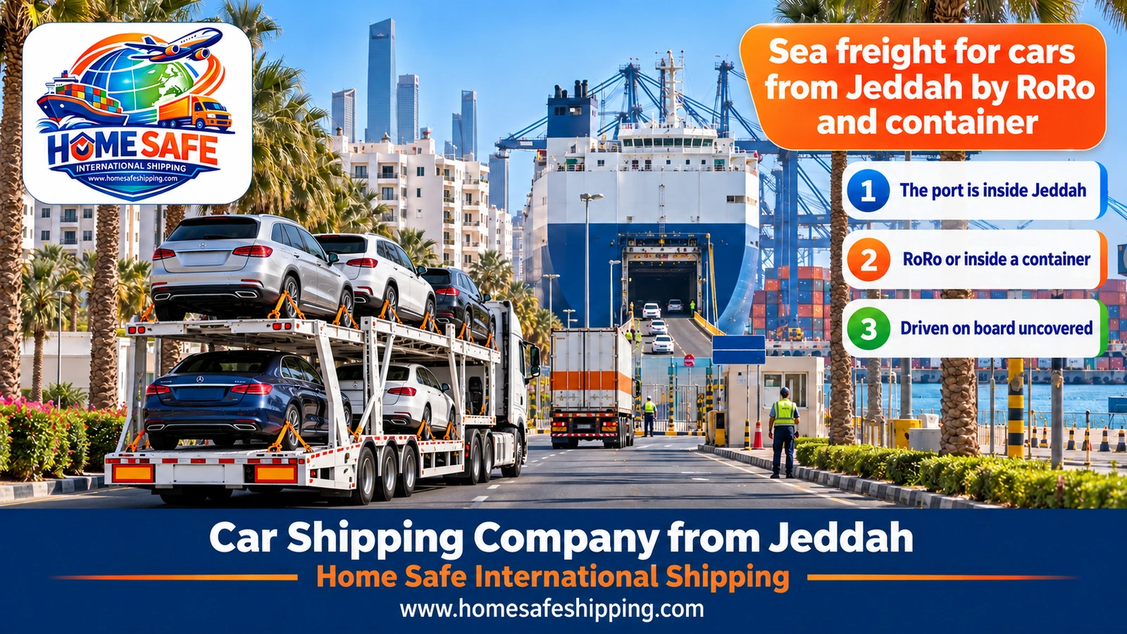 Sea freight for cars from Jeddah by RoRo and container