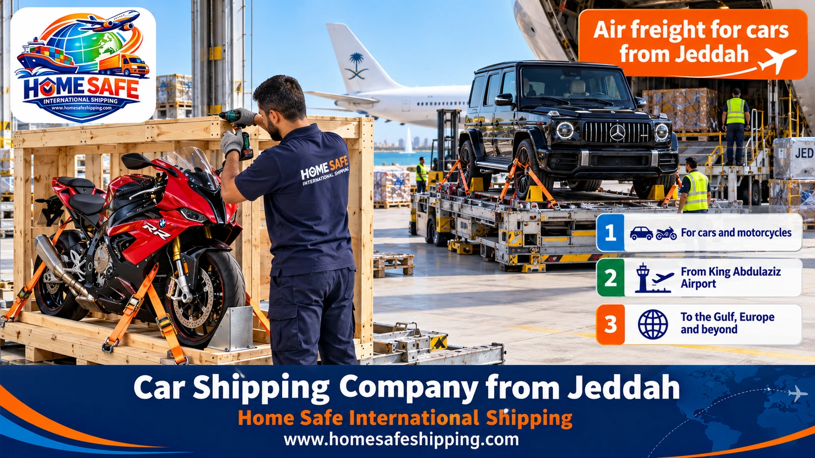 Air freight for cars from Jeddah