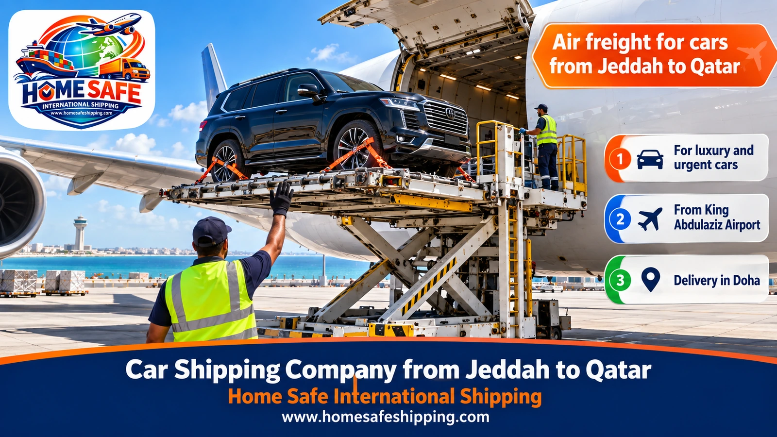 Air freight for cars from Jeddah to Qatar
