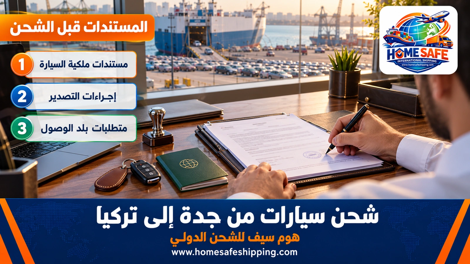 مستندات شحن سيارة من جدة إلى تركيا