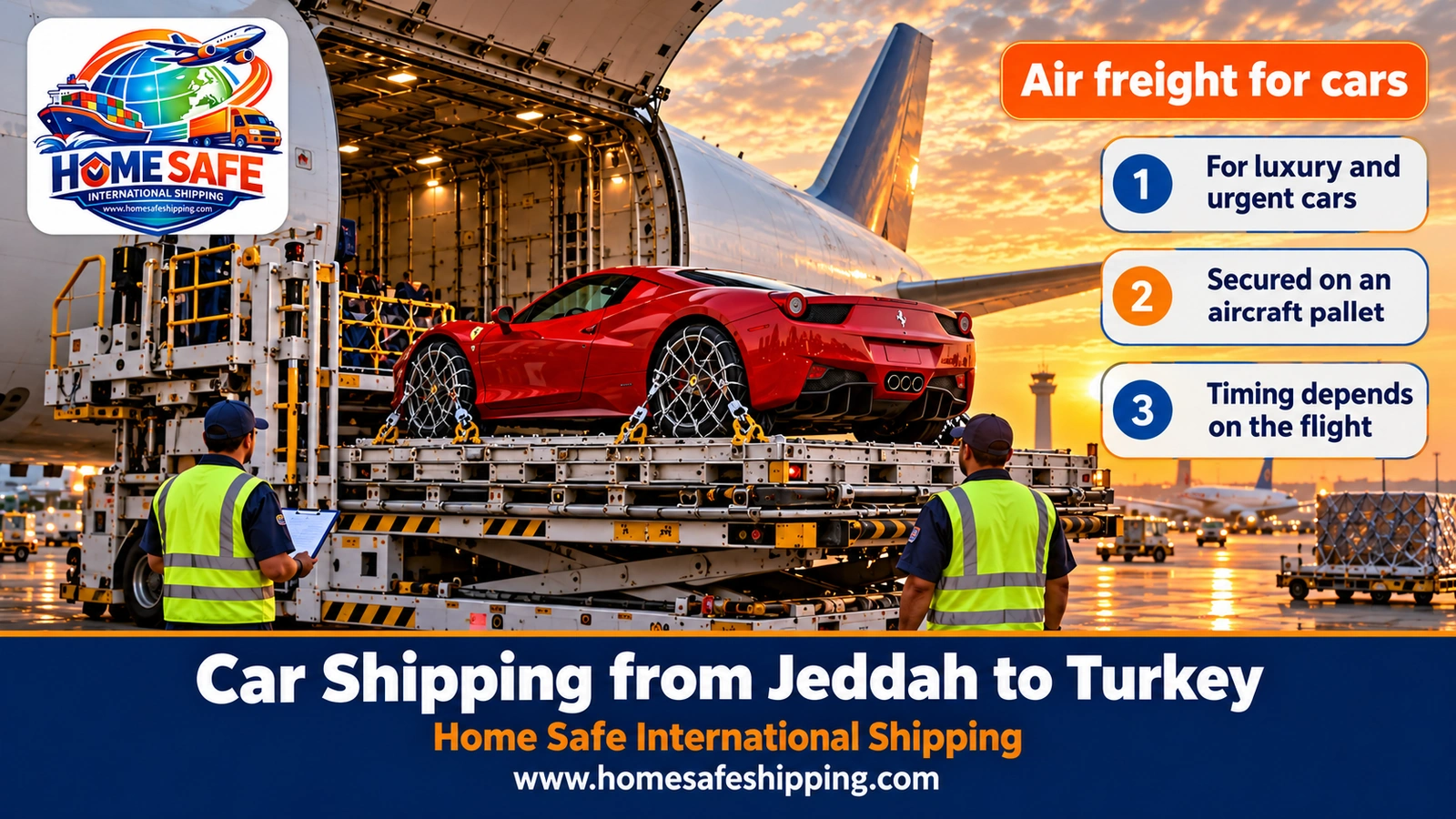 Air freight of a car from Jeddah to Turkey