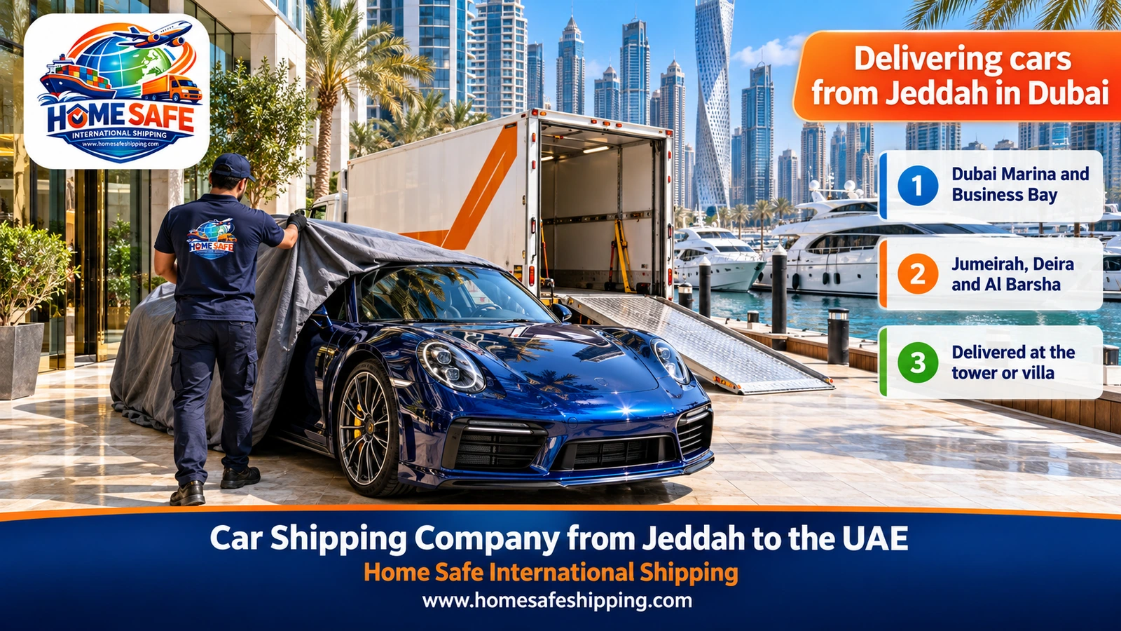 Delivering cars from Jeddah in Dubai