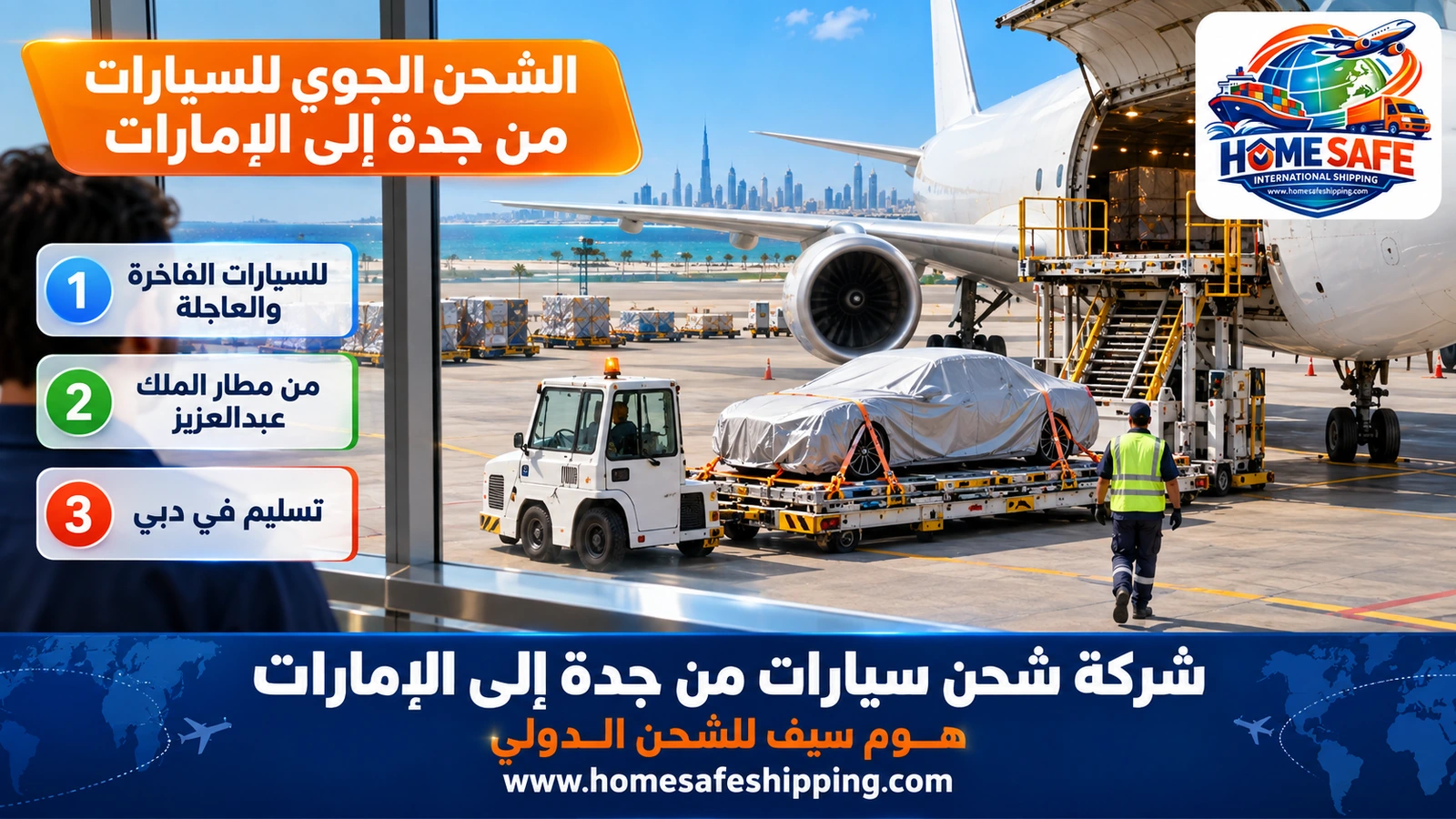 الشحن الجوي للسيارات من جدة إلى الإمارات