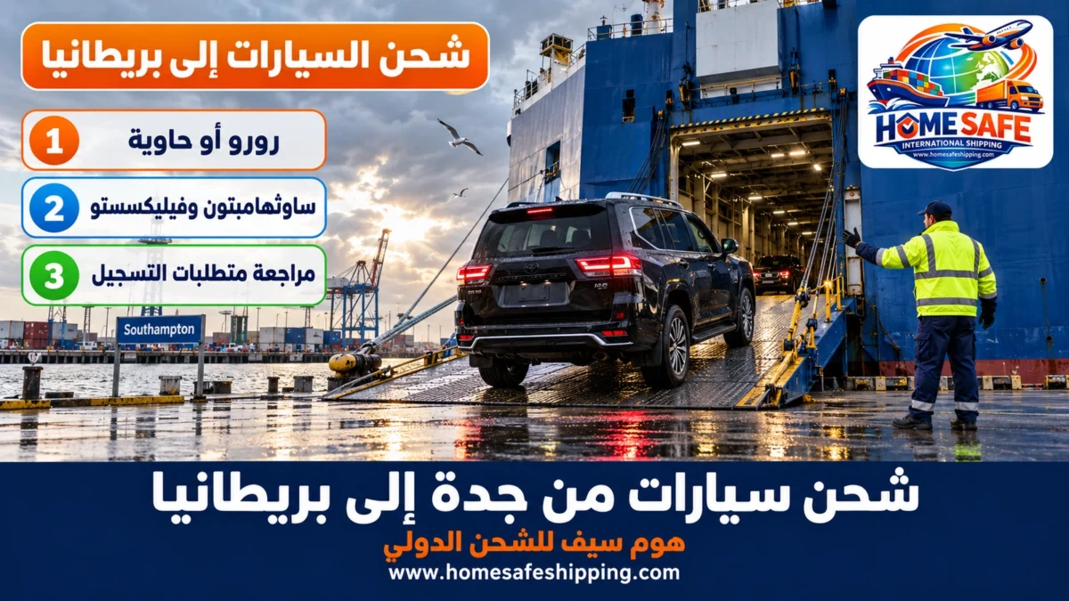 شحن سيارات من جدة إلى بريطانيا بسفن الرورو