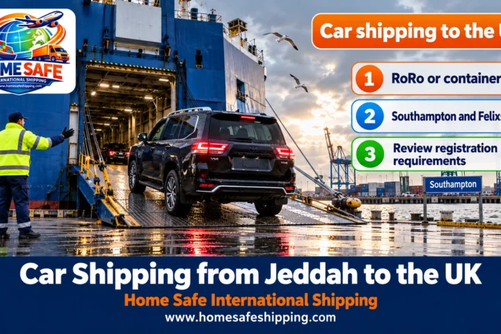 Car shipping from Jeddah to the UK on RoRo vessels