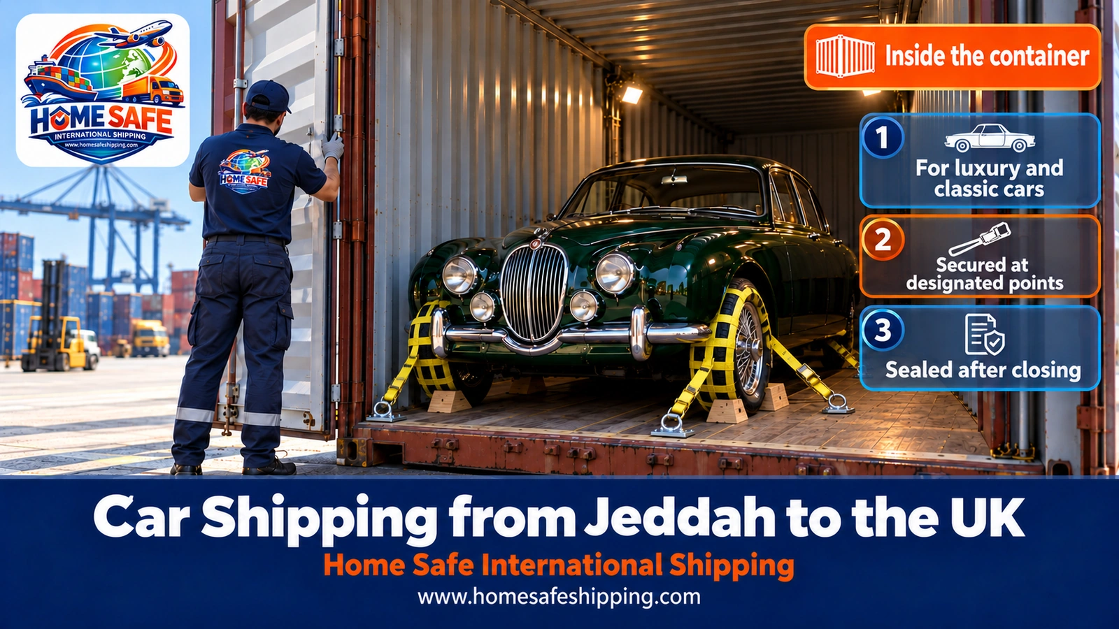 Shipping a car in a container from Jeddah to the UK