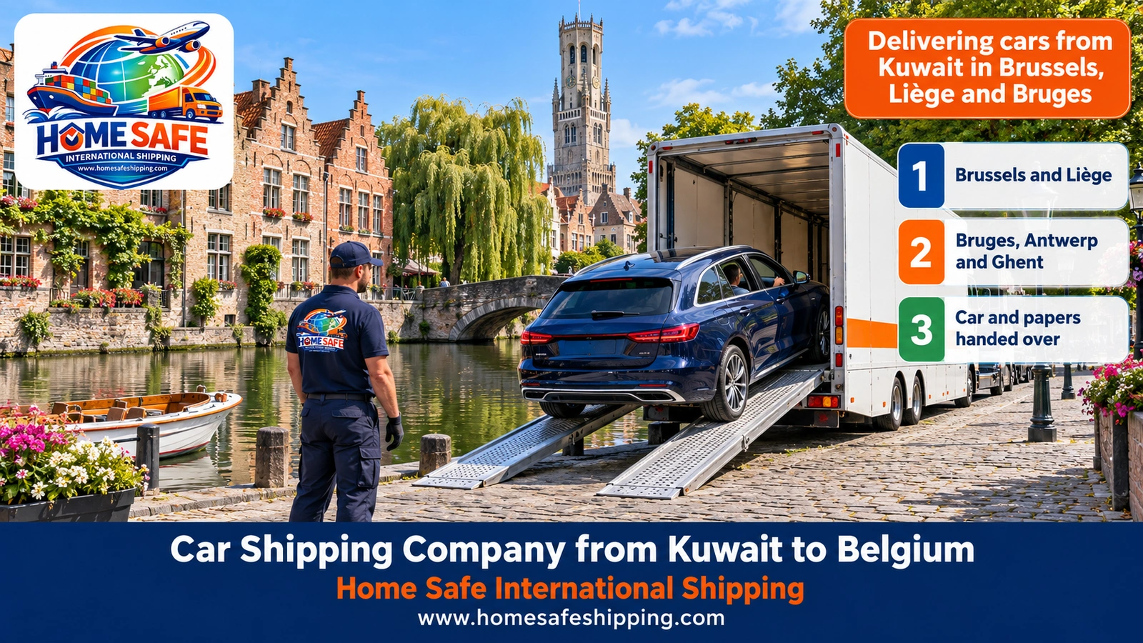 Delivering cars from Kuwait in Brussels, Liège and Bruges