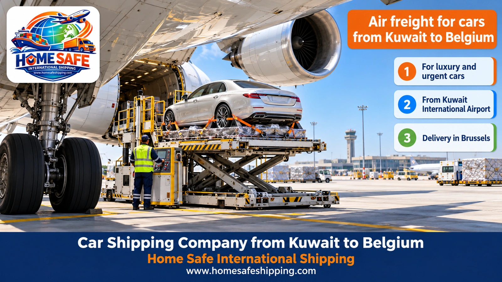 Air freight for cars from Kuwait to Belgium
