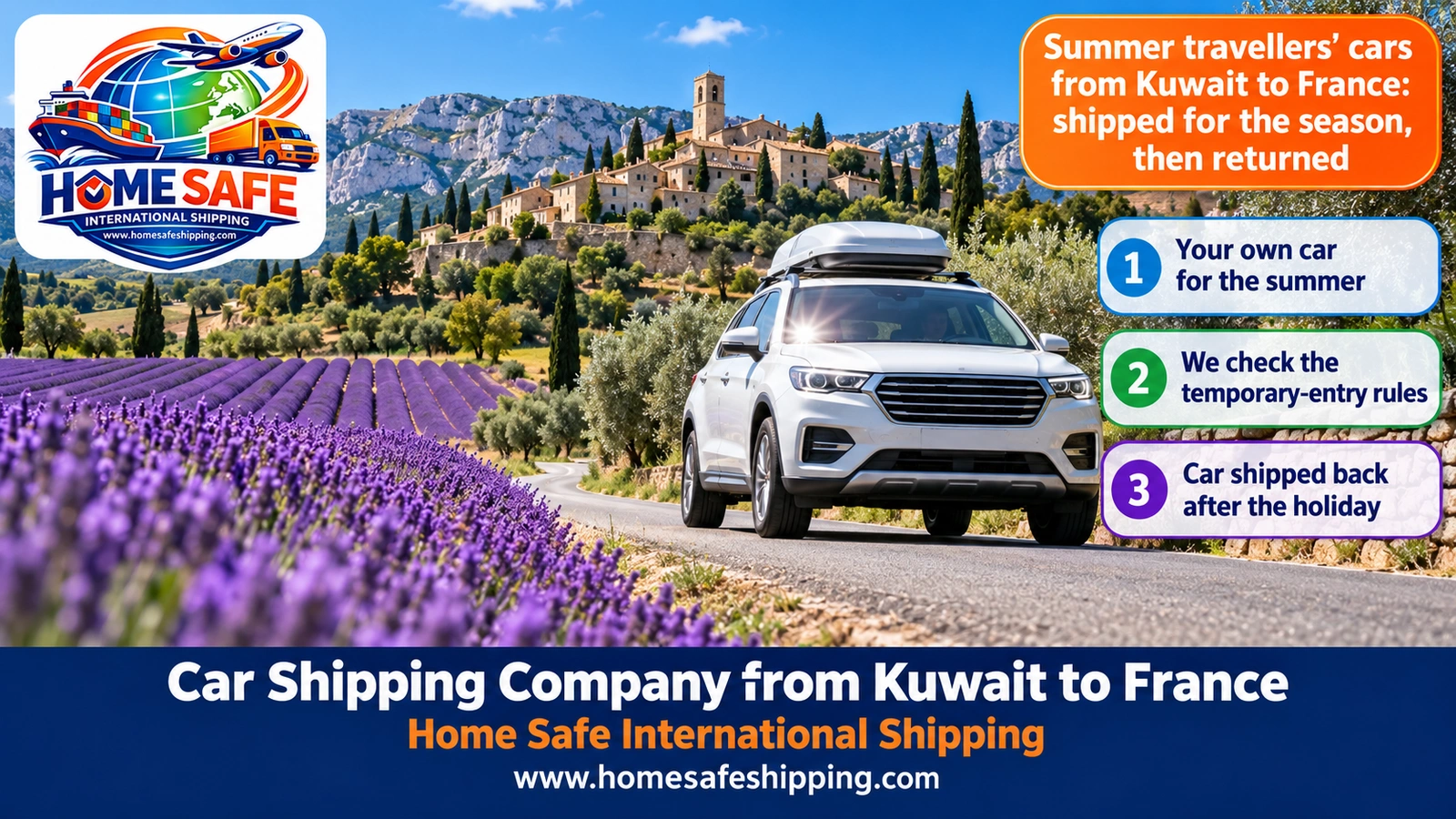 Summer travellers’ cars from Kuwait to France: shipped for the season, then returned