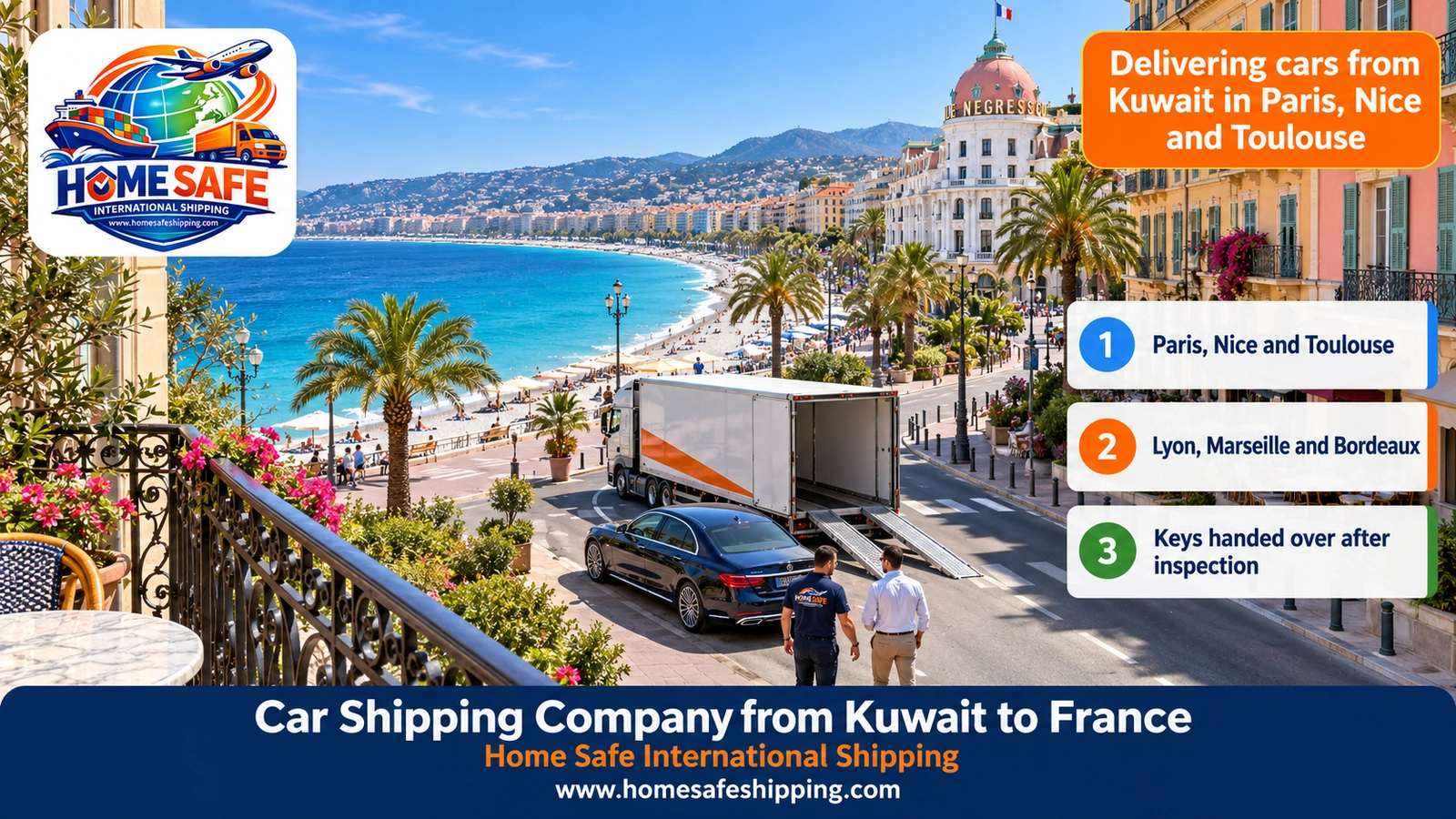 Delivering cars from Kuwait in Paris, Nice and Toulouse