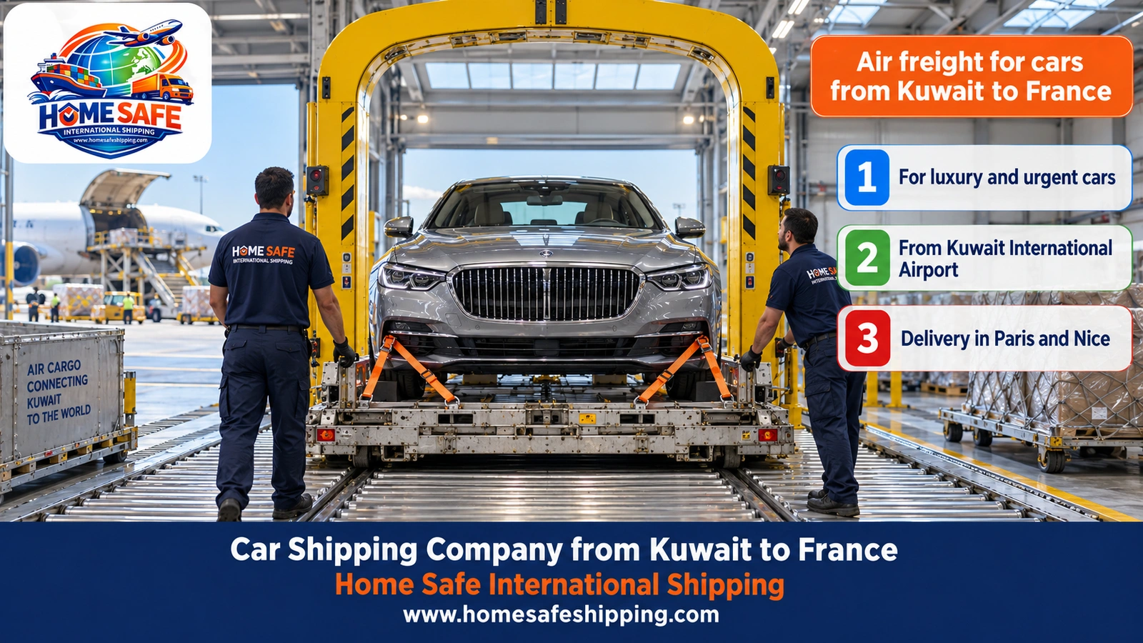 Air freight for cars from Kuwait to France