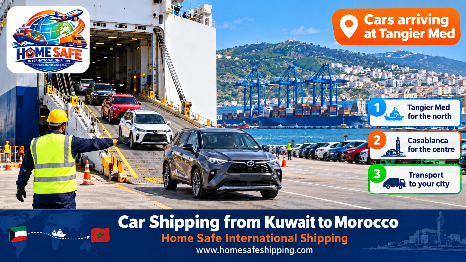 Cars arriving at Tangier Med port