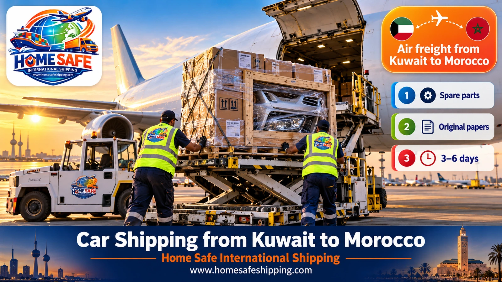 Air freight from Kuwait to Casablanca
