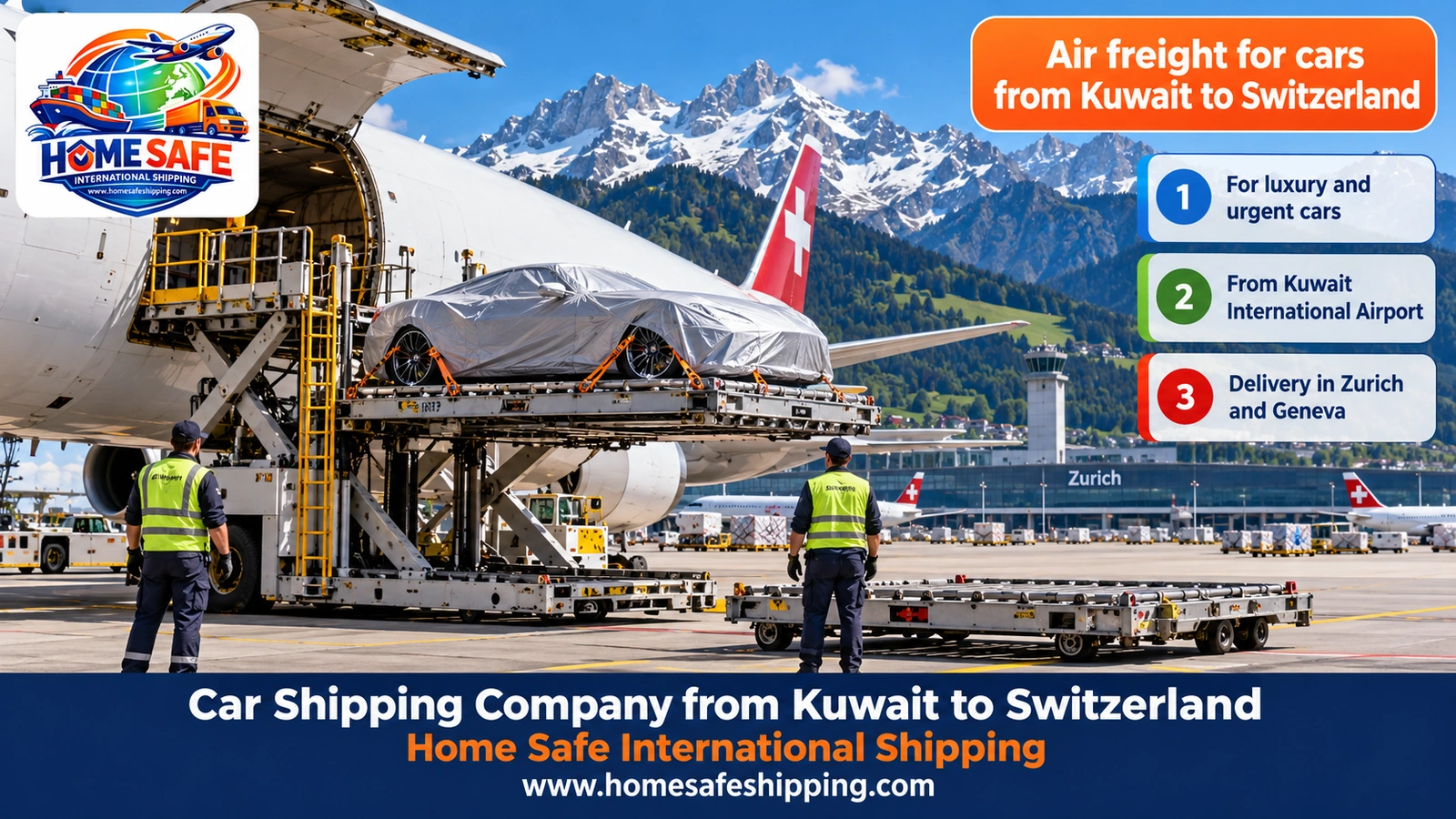 Air freight for cars from Kuwait to Switzerland