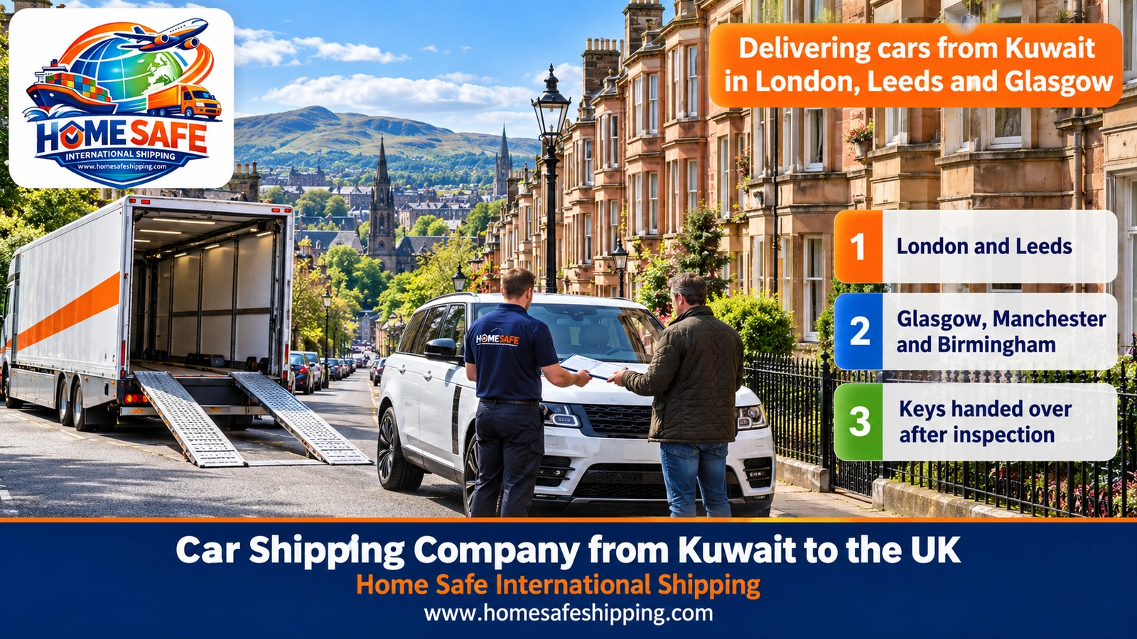 Delivering cars from Kuwait in London, Leeds and Glasgow