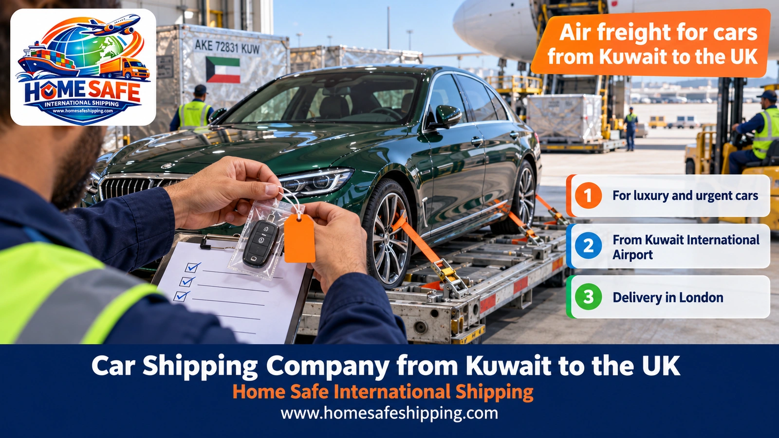 Air freight for cars from Kuwait to the UK