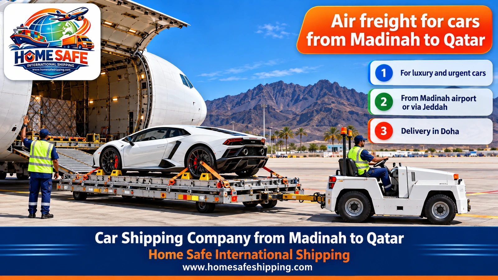 Air freight for cars from Madinah to Qatar