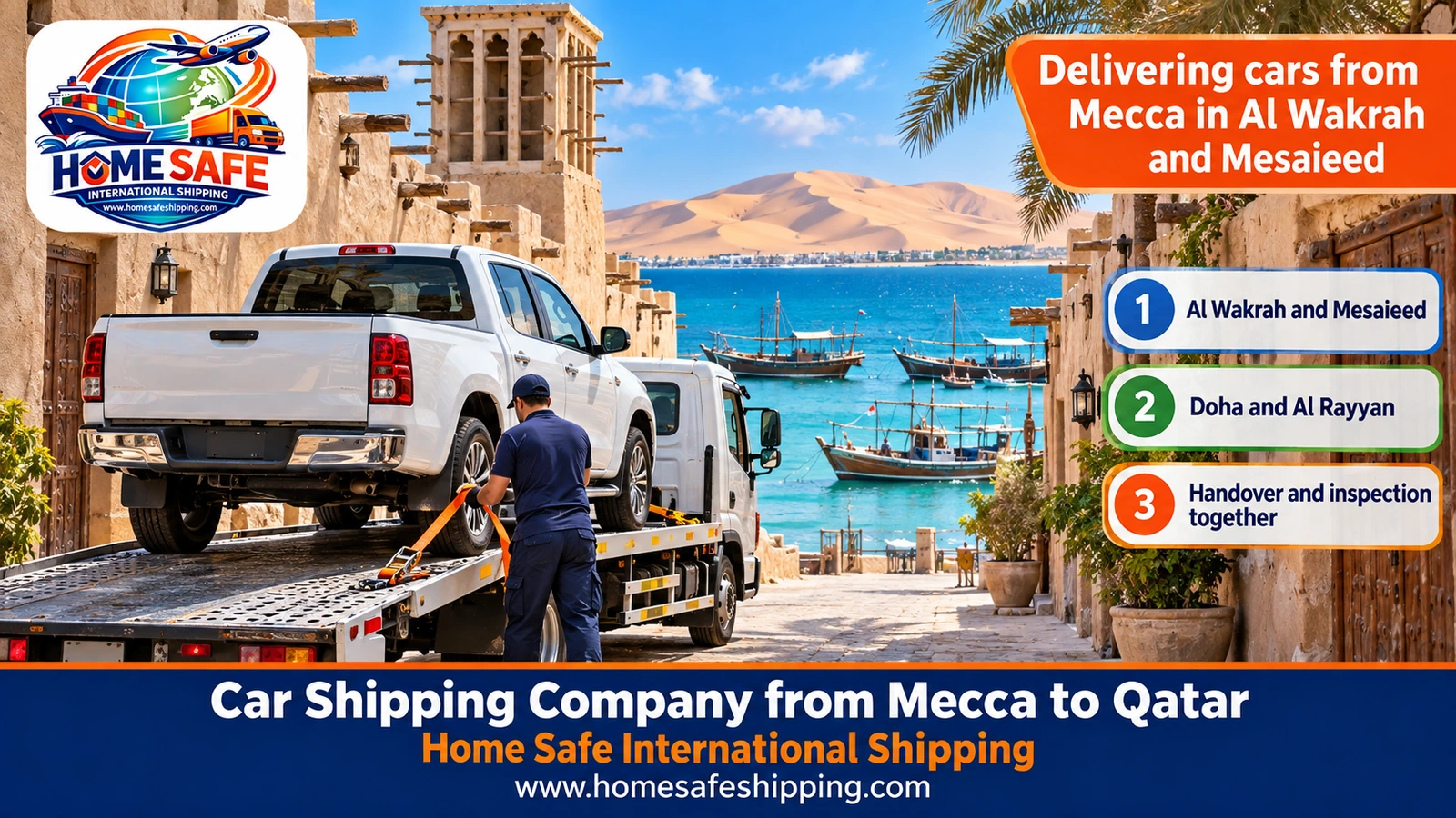 Delivering cars from Mecca in Al Wakrah and Mesaieed