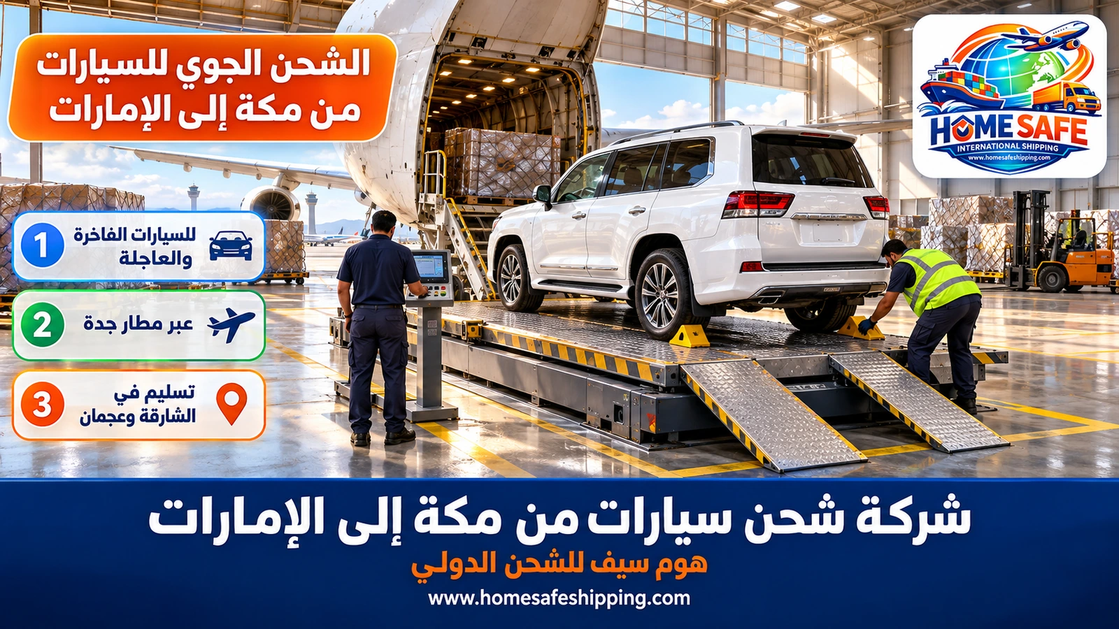 الشحن الجوي للسيارات من مكة إلى الإمارات