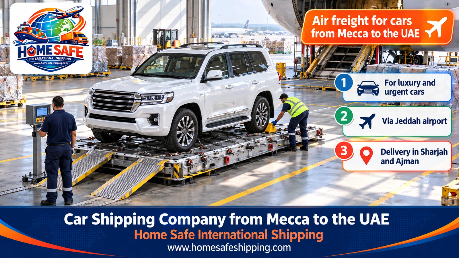Air freight for cars from Mecca to the UAE