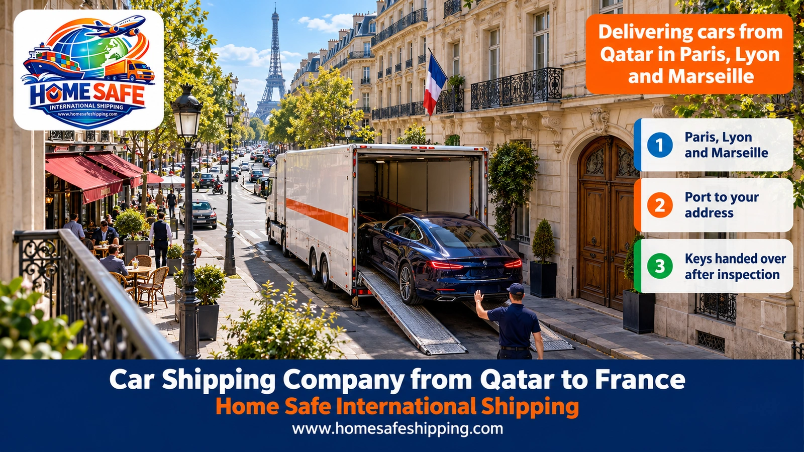 Delivering cars from Qatar in Paris, Lyon and Marseille