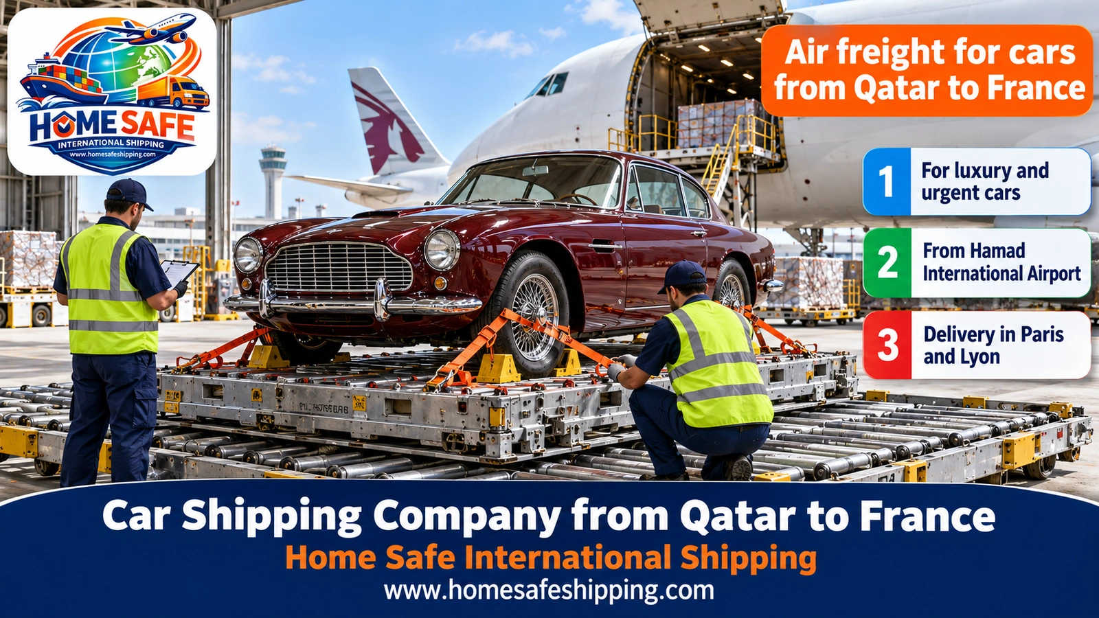 Air freight for cars from Qatar to France
