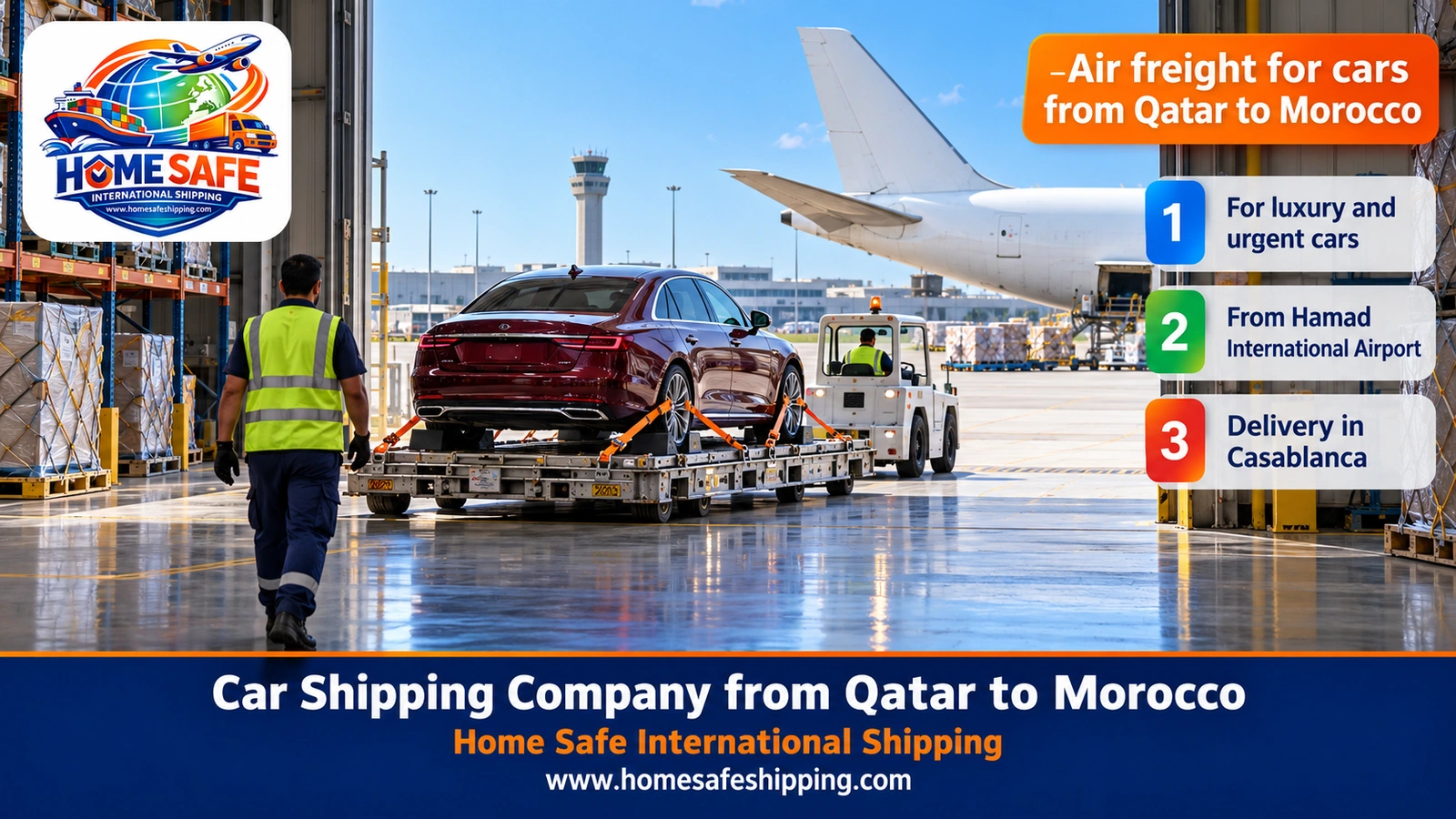 Air freight for cars from Qatar to Morocco