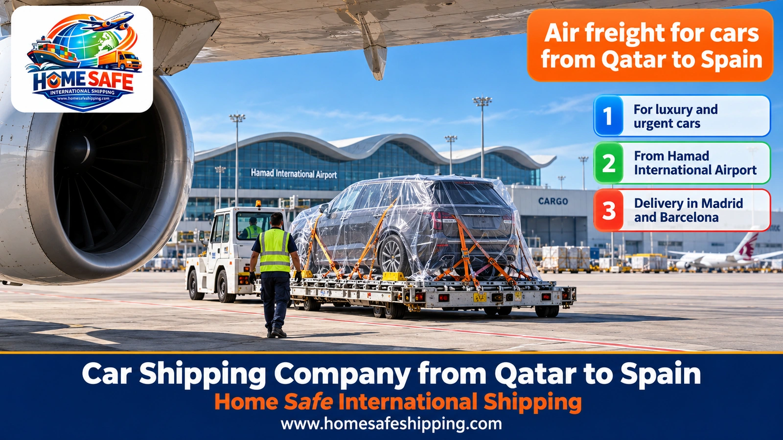 Air freight for cars from Qatar to Spain