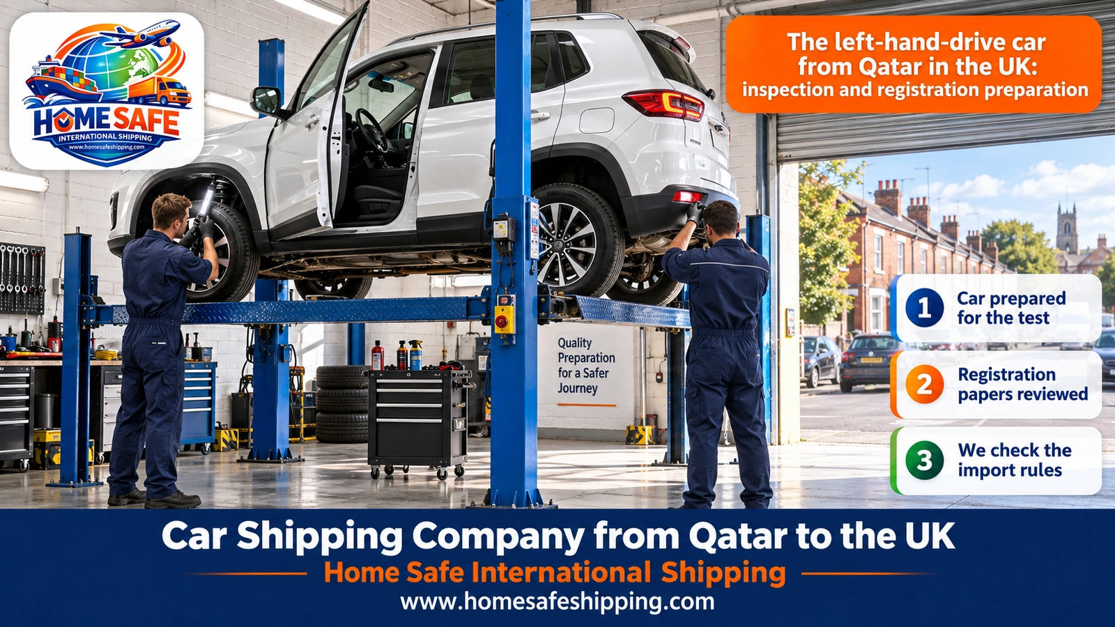 The left-hand-drive car from Qatar in the UK: inspection and registration preparation