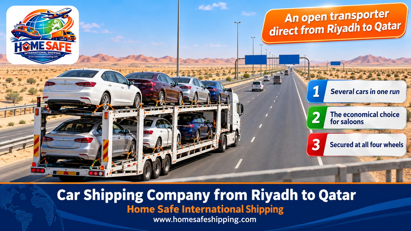 An open transporter direct from Riyadh to Qatar